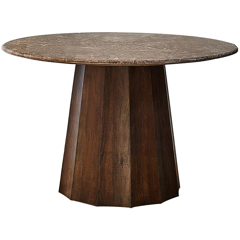Круглый обеденный стол с мраморной столешницей Veras Marble Dining Table Коричневый Круглый обеденный стол с мраморной столешницей Veras Marble Dining Table Коричневый в Тюмени | Loft Concept