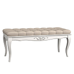 Банкетка из массива бука с бежевой обивкой из велюра White Provence варинант исполнения - 1 | Loft Concept в Тюмени